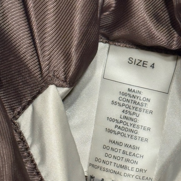 Maniere De Voir Women's Long Jacket Puffer 4 S M 6 8 Taupe Tan Cream Zipper Warm - Picture 9 of 11